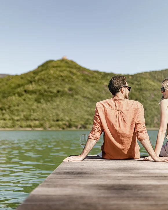 Stay on Lake Caldaro at our hotel with private beach